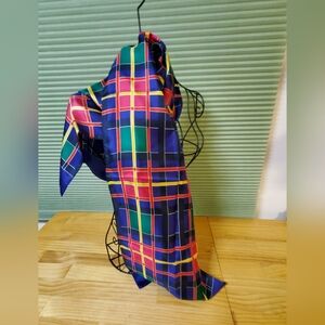 Women's Silk Scarf,  muti colored stripes.